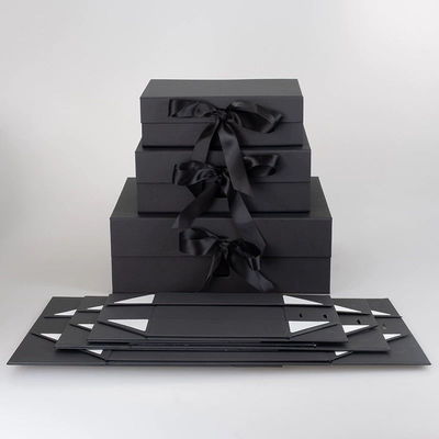 Black Book Shaped Rigid Cardboard Gift Paper Foldable Box Custom Print Paper Clamshell Magnetic Gift Box