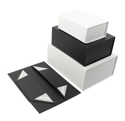 Black Book Shaped Rigid Cardboard Gift Paper Foldable Box Custom Print Paper Clamshell Magnetic Gift Box