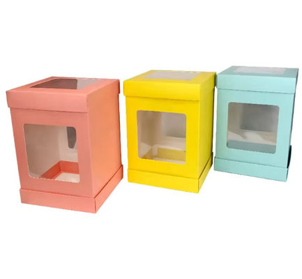 6 8 10 12 14 Inch Wedding Favor Square Tall Tiered Cake Paper Boxes Custom