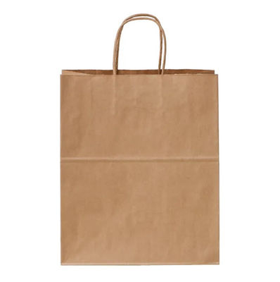 Recyclable Kraft Paper Bag With Twisted Handle Reusable Paper Shopping Bags Logo Printed