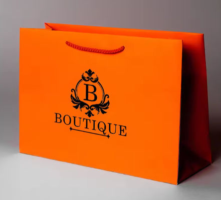 Reusable Boutique Paper Shopping Bags Custom Logo With Handle For Retail Business