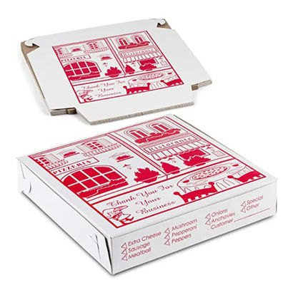 Portable Reusable Corrugated Delivery Paper Pizza Box Custom Logo