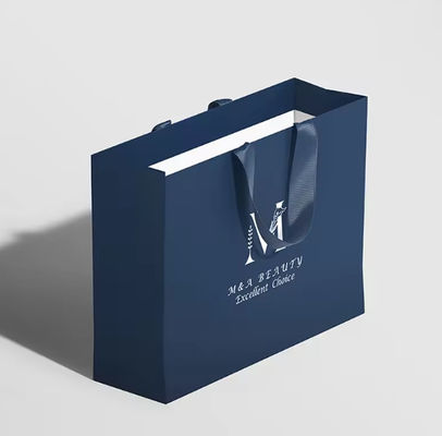 Custom Printed Shopping Gift Packaging Paper Bag Luxury Black White Retail Thick Paper Bag