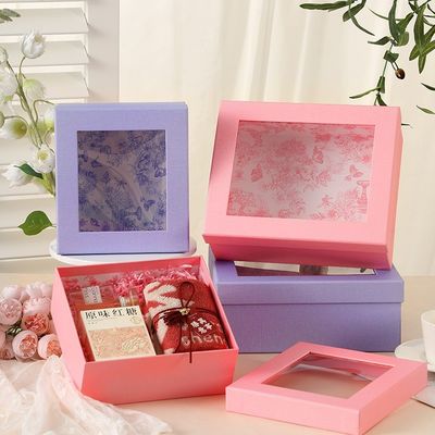 Valentine's Day Rigid Gift Box Creative Window With Bow Exquisite Box