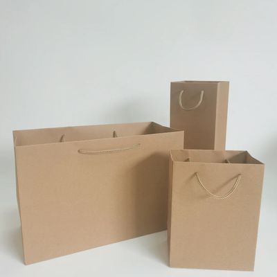 Custom Reusable Pink Brown Kraft Craft Paper Bag Shopping Clothing Fashion Paper Bag