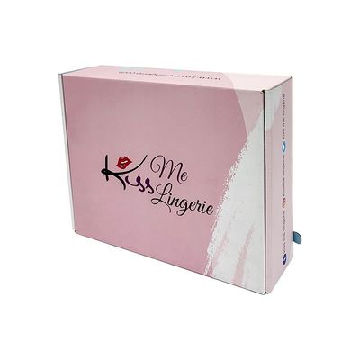 Custom Folding Carton Shipping Packaging Box Simple Zipper Unique Pink Paper Box