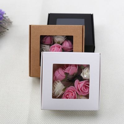 Factory Customized Logo Eco-Friendly Flower Gift Cake Paper Box Baked Food Packaging Box With Window