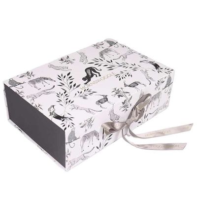 Customized Printing Clothes Packaging Box Cardboard Magnet Folding Boxes Gift Box With Ribbon For Christmas