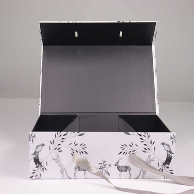 Customized Printing Clothes Packaging Box Cardboard Magnet Folding Boxes Gift Box With Ribbon For Christmas