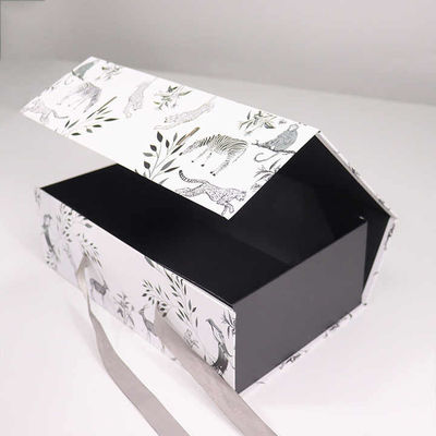 Customized Printing Clothes Packaging Box Cardboard Magnet Folding Boxes Gift Box With Ribbon For Christmas