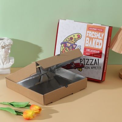 Food packaging folding carton pizza box factory production customized logo paper pizza box