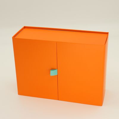 Caja de embalaje de papel plegable de doble puerta con cierre magnético caja de regalo plegable
