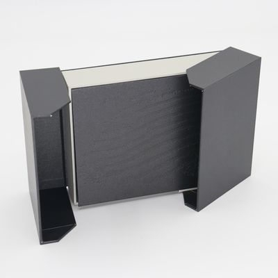 Customized Double Door Tea Packaging Box Black Specialty Paper Magnetic Closure Tea Gift Cardboard Box