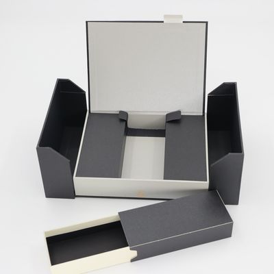Customized Double Door Tea Packaging Box Black Specialty Paper Magnetic Closure Tea Gift Cardboard Box