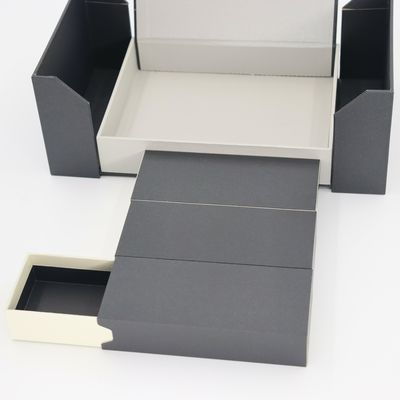 Customized Double Door Tea Packaging Box Black Specialty Paper Magnetic Closure Tea Gift Cardboard Box