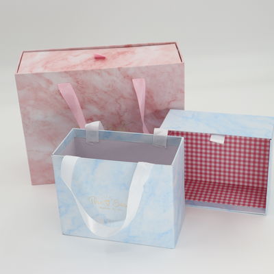 Christmas's Day customized packaging surprise gift box with handle cardboard drawer box
