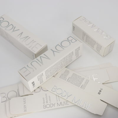 Simple Customized Cosmetics Packaging Boxes Essential Oil Packaging Box Skincare Card Box With Silver Stamping Logo