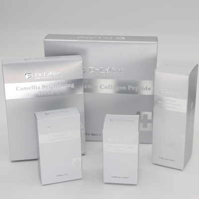 High-Grade Silver Skin Care Packaging Box Cosmetic Essential Oil Mask Packing Box Printed Logo