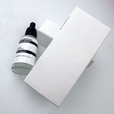 Custom Logo Branded Cosmetic Paper Packaging Box For Essential Oils Candle Perfume And Skincare Products Hot Stamping Silver Stamping Embossing