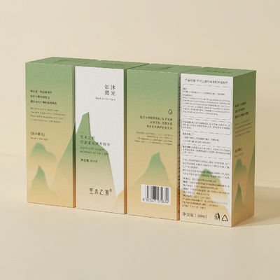 Custom Logo Branded Cosmetic Paper Packaging Box For Essential Oils Candle Perfume And Skincare Products Hot Stamping Silver Stamping Embossing