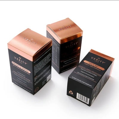 Wholesale Custom Biodegradable Cosmetic Packaging Box Skin Care Gift Packaging Box With Gold Stamping