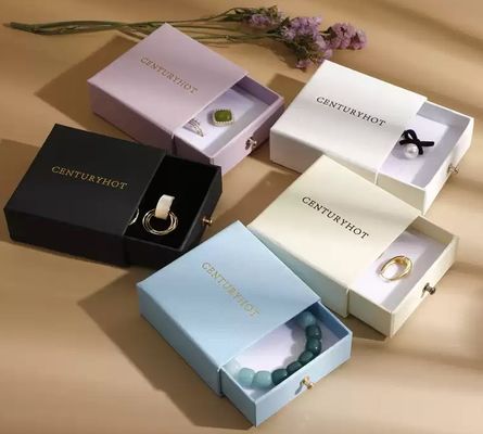 Logo Customized Drawer Rigid Gift Box High-End Jewelry Box Drawer Box Necklace Ring Pendant