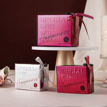 Customized High Grade Paper Gift Box Rose Red Candy Box Wedding Gift Box Laser Empty Box Wholesale