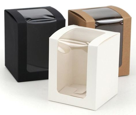 Custom Small Transparent Display Box Kraft Paper White Cardboard Packaging for Aromatherapy or Gifts
