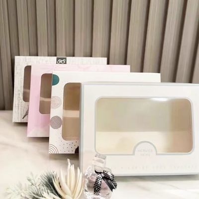 Window Color Box Packaging Rectangular Display Box For Underwear Socks Towel