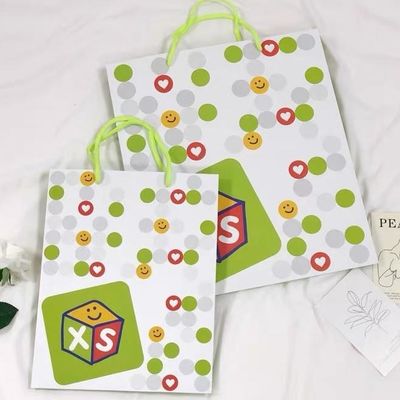Clothing Store Flower Paper Shopping Bags Holiday Gift Packaging Bags Tote Bags Custom Printed Logo
