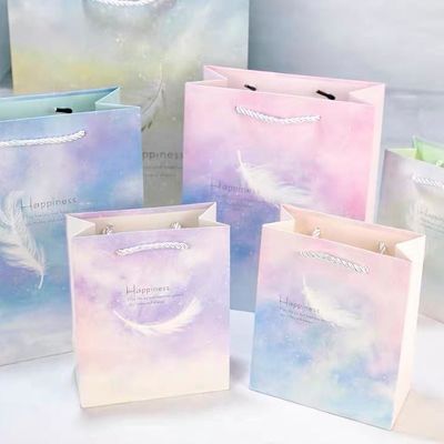 Custom White Cardboard Printed Paper Bags For Retail Gifts And Promotions
