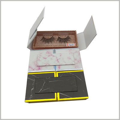 Magnetic Closure Foldable Eyelash Packaging Rigid Gift Box For Luxury Gift Sets