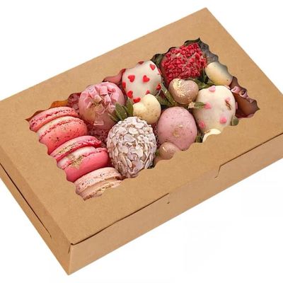 Custom Macaron Packaging Paper Box For Bakery And Dessert Gifts With Window