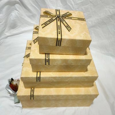 High Grade Gift Box With Lid And Champagne Color For Valentine'S Day And Mother'S Day With Customized Logo