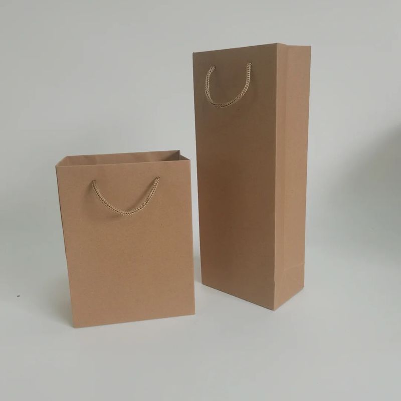Custom Reusable Pink Brown Kraft Craft Paper Bag Shopping Clothing Fashion Paper Bag