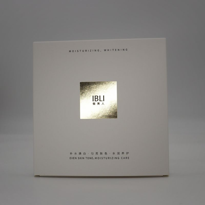 Hot Stamping Print   Face Mask Box Paper  Holographic Gift Facial Cosmetic Card Boxeswhite Boxes For Mask Packing