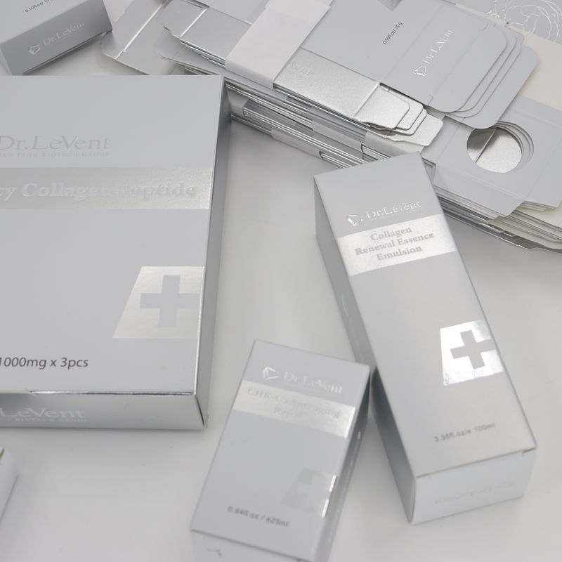 High-Grade Silver Skin Care Packaging Box Cosmetic Essential Oil Mask Packing Box Printed Logo