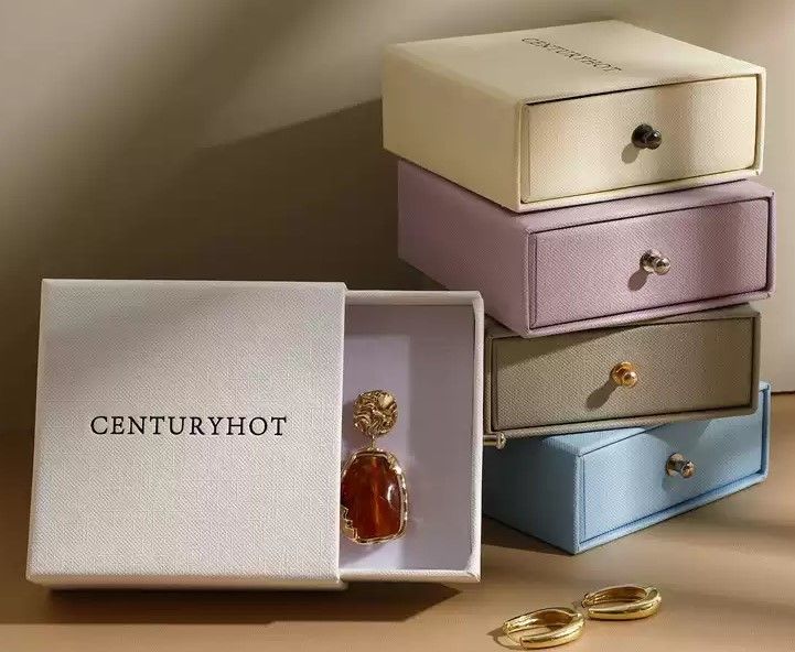 Logo Customized Drawer Rigid Gift Box High-End Jewelry Box Drawer Box Necklace Ring Pendant