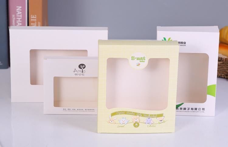 Window Color Box Paper Box Children'S Underwear Packaging Box White Card Color Printing Cosmetic Paper Box Customization