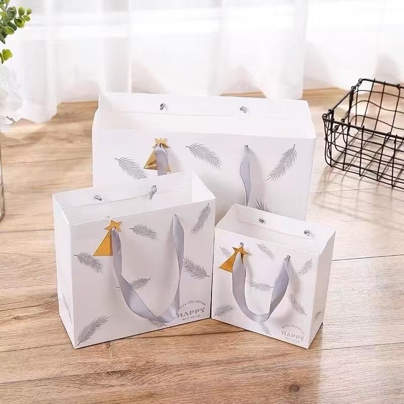 Customizable Colorful Paper Bags for Seasonal Gifts and Promotions