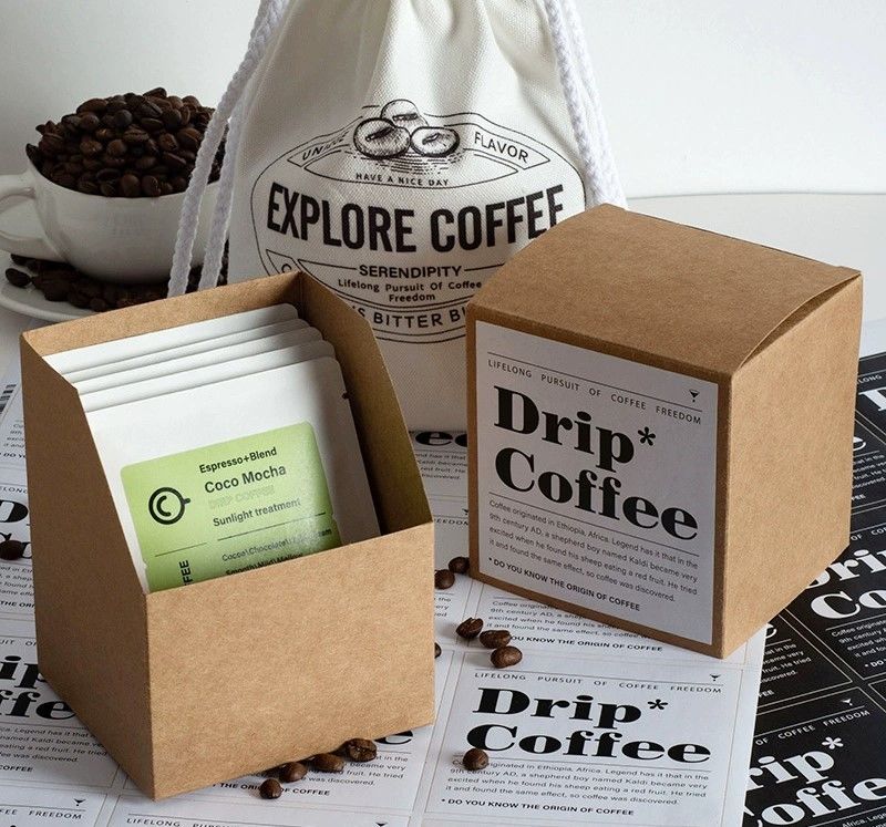 Customized coffee packaging box tea bag paper box American cow card handmade biscuit box candy box gift box