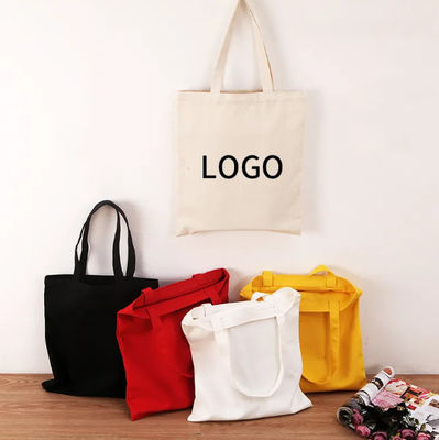 Foldable Tote Bag Custom Cotton Canvas Jute Reusable Handle Shopping Bag