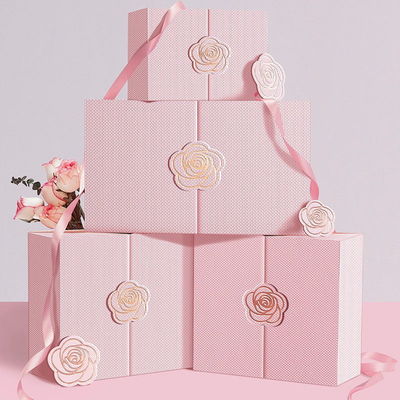 Magnetic Closure Custom Luxury Rigid Cardboard 2 Two Piece Side Open Double Door Gift Box Lifting Packaging Box Hộp quà mở hai cửa