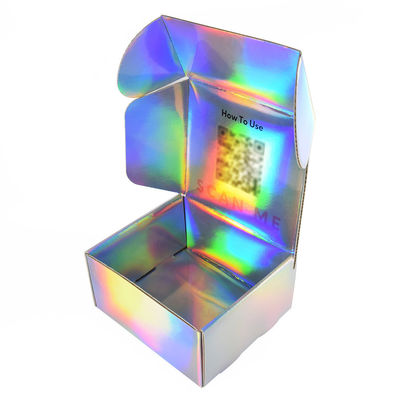 Holographic Corrugated Cardboard Box Custom Logo Cosmetics Laser Cardboard Box Clothing Mailing Skincare Corrugated Pack