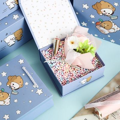 Custom Size Cardboard Boxes Cartoon Cute Birthday Gift Box wholesale