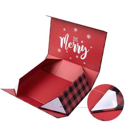 Scatola regalo di Natale Stampa carta pieghevole rigida imballaggio Magnete chiusura coperchio cartone scatola regalo magnetica pieghevole con logo