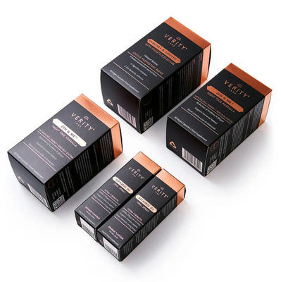 Buon prezzo Confezione per prodotti cosmetici biodegradabili all'ingrosso confezione regalo per la cura della pelle con timbro in oro in linea