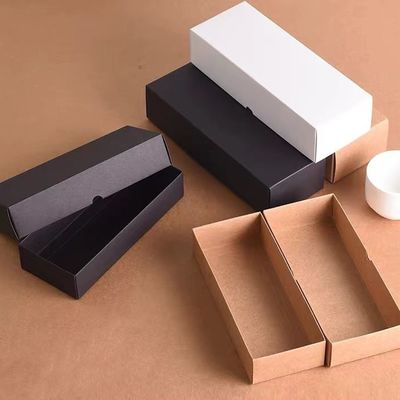 Eco-Friendly White Kraft Folding Boxes Custom Size For Product Packaging
