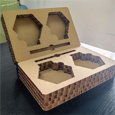 Custom Eco-Friendly Honeycomb Paper Insert Packaging Box With Die Cut Compartments For Bottles And Fragile Items