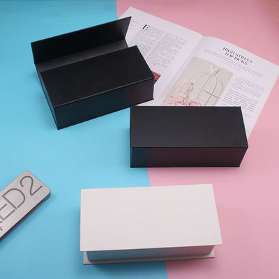 Empty Packaging Box Special Paper Magnetic Black Rectangular Flip Cover Paper Box Can Be Customized With Logo